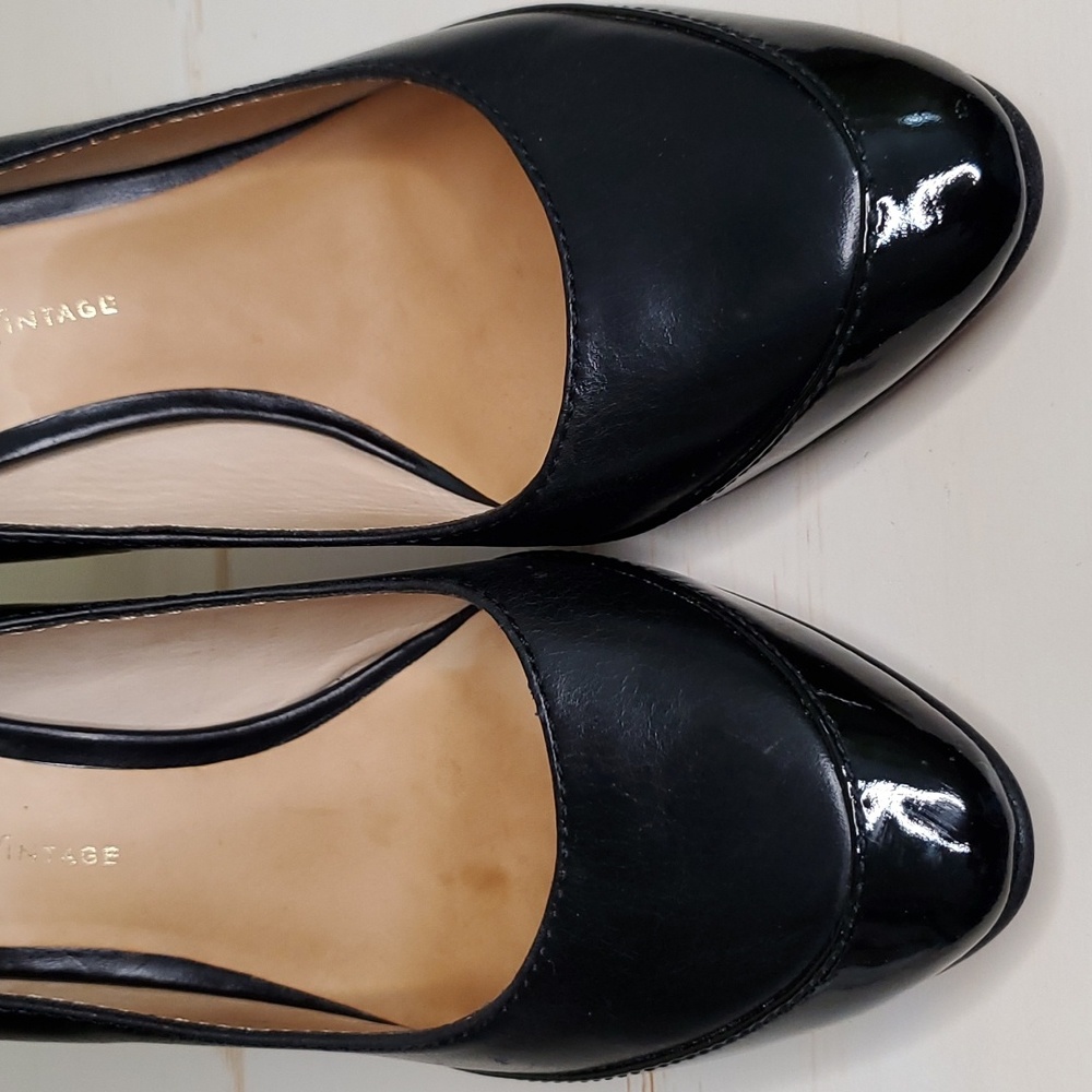 Modern Vintage | Black Leather Pumps Sz 36 1/2 - Picture 7 of 12